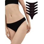 ALYA UNDERWEAR Kadın Tanga Külot, 5'li Paket - 2 Siyah - 1 Beyaz - 2 Ten (Siyah (P06), L)