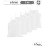 Alya Underwear Kız Çocuk - Garson Ip Askılı %100 Pamuklu Atlet Kalpli Jakarlı Kumaş 5\'li Paket - Beyaz - 3 - 4 Yaş