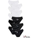Alya Underwear Kız Çocuk - Garson Pamuklu Kumaş Renkli Slip Külot 10'lu Paket - (3-4 Yaş, X17) - 3 - 4 Yaş - Siyah - Beyaz