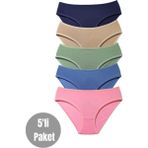 ALYA UNDERWEAR Kız Çocuk - Garson Pamuklu Kumaş Renkli Slip Külot 5'li Paket. P14 - Çok Renkli - 12 - 13 Yaş
