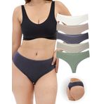 ALYA UNDERWEAR Yüksek Bel Toparlayıcı Pamuklu Tanga Külot (P09, M)