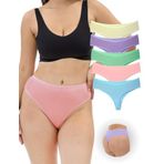 ALYA UNDERWEAR Yüksek Bel Toparlayıcı Pamuklu Tanga Külot (P15, XL)