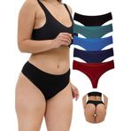 ALYA UNDERWEAR Yüksek Bel Toparlayıcı Pamuklu Tanga Külot (P24, XL)