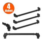 Alyans Çekmece Dolap Dolabı Kulpu Kulbu 192 Mm Siyah Rustik Metal Kulpları (4 Adet) Mobilya Mutfak
