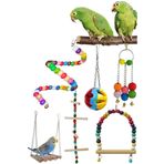 AlyaPetWorld Muhabbet Kuşu Ve Papağanlar Için Mega Salıncak Oyuncak Seti 6'lı