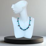 Alya's Aksesuar El Yapımı Turkuaz Taşlı Kolye-49 cm