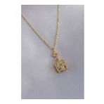 AlyaStore 316L Çelik Gold Renk Çiçek Figür Zirkon Taş Detay Kadın Kolye