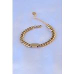 AlyaStore 316L Çelik Gold Renk Kalın Zincir Model Kadın Bileklik