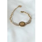AlyaStore 316L Çelik Gold Renk Tam Altın Modelli Zirkon Taşlı Kadın Bileklik