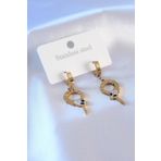 AlyaStore 316L Çelik Gold Renk Yılan Model Zirkon Taşlı Kadın Küpe