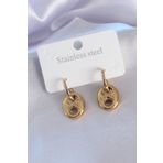 AlyaStore 316L Çelik Gold Renk Zirkon Baget Taşlı Kare Kadın Küpe