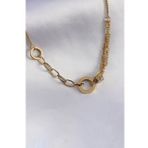 AlyaStore 316L Çelik Gold Renk Zirkon Taş Detaylı Kadın Kolye