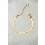 AlyaStore İtalyan Zincirli Çelik Gold Renk Bileklik