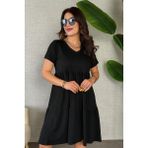 Alyn Wear Kadın Kısa Kollu V Yakalı Viskon Elbise - 2XL - 3XL - Siyah