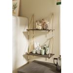 Alyones 2li Set Koyu Kahve Asma Duvar Rafları, Halatlı Yüzer Raf, Salon/yatak Odası/banyo Ve Mutfak Raflar