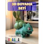 Alyora Bulbasaur Boyanabilir 3D Tasarım Saksı – Kendin Yap (Dıy) Seti - Beyaz