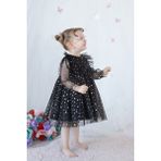 Alyra Kids Kız Bebek Elbise Uzun Kollu Tüllü Tütü Yıldızlı Doğum Günü Özel Gün Parti Düğün Kız Çocuk Elbise Siyah ALY1018 - 4 - 5 Yaş