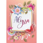 Alyssa: Taccuino A5 | Nome personalizzato Alyssa | Regalo di compleanno per moglie, mamma, sorella, figlia | Design: farfalla | 120 pagine a righe, piccolo formato A5 (14.8 x 21 cm)