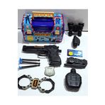 ALYTOYS Çocuk Oyuncak Çantalı Polis Seti 12 Parça tabanca oklar 22x14cm Matara El Bombası Telsiz kelepçe