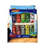 ALYTOYS Erkek Çocuk Oyuncak 10'LU Metal Araba Set Yarış Arabası İtfaiye Taxi Polis Jandarma Araç Set 22x25CM