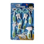 ALYTOYS Erkek Çocuk Oyuncak Diş Seti Dişçi Oyun Seti 10 Parça Gözlük Diş Fırçası Enjektör Makas 35x22 Cm