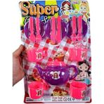 ALYTOYS Evcilik Oyunu 15 Pcs Çay Mutfak Seti Misafircilik Çay Bardağı Tabak Çaydanlık Kaşık Çatal Fincan