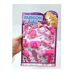 ALYTOYS Güzellik seti 26x40cm 10 parça Kız Çocuk Oyuncakları makyaj parfüm fön makas ayna foto mak.tarak vs