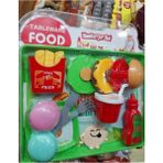 ALYTOYS Hamburger Set Fast Food Oyunu Tepsili Ketçap Hamburger Patates Çatal Kaşık Içeçek Bardak 20PCS