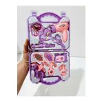 ALYTOYS Oyuncak Çantalı Güzellik Seti Kız Çocuk Oyuncakları Fön Makas Foto Ayna Parfüm Maşa 11parça 24x40cm