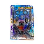 ALYTOYS Oyuncak Polis Ekipman Seti 9 Parça Kelepçe 2 Tabanca Jop Telsiz Dürbün Bıçak Rozet 54x36 Cm
