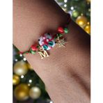 Amabel Jewelerys Yılbaşı Kutusu Cam Murano, Zirkon Yıldız Ve Harf Detaylı Bileklik