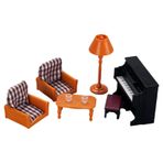 Amagogo Simülasyon Piyano Kanepe Masa Lambası, DIY Mobilya Modeli Dollhouse Playset, 1:12 Mini El Sanatları Çocuklar,
