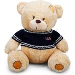 Amalfi 01008 Kazaklı Peluş Ayı 42CM. Kız Erkek Çocuk Oyuncak Eğitici Oyuncaklar - Çok Renkli