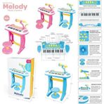 Amalfi BAO-3132C Mini Piano 24 Tuşlu Mp3 ve Mikrofon Kız Erkek Çocuk Oyuncak Eğitici Oyuncaklar