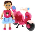 Amalfi Cute Doll Mini Bebek ve Mor Vespa Kız Erkek Çocuk Oyuncak Eğitici Oyuncaklar