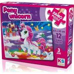 Amalfi KS Games Pony Unicorn 12 Parça Jumbo Boy Puzzle Kız Erkek Çocuk Oyuncak Eğitici Oyuncaklar