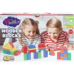 Amalfi Playwood Kutuda Ahşap Renkli Bloklar 40 Parça Kız Erkek Çocuk Oyuncak Eğitici Oyuncaklar
