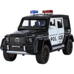 Amalfi XHD-B2433 -Vardem Çek Bırak Işıklı ve Sesli G Polis Metal Jeep 1:24 Kız Erkek Çocuk Oyuncak Eğitici