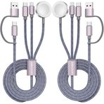 Amasuki Apple Watch Şarj Cihazı için Yükseltilmiş 3'ü 2 Arada USB C Kablosu iPhone Şarj Cihazı USB C Çok Hızlı Şarj Kablosu iWatch Ultra/SE/10/9/8/7/6/5/4/3/2/1 ve iPhone 16/15/14/Galaxy S23-4FT ile Uyumlu
