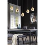 Amaya 5'li Sıralı Gold Damla Başlıklı Modern Salon LED Avize