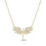 Amazeus 925 Ayar Gold Mikail Meleği Kadın Gümüş Kolye