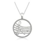 Amazeus 925 Ayar Müzik Temalı Kadın Gümüş Kolye