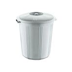 Amazex Store 35 Lt Kapaklı Yuvarlak Plastik Büyük Boy Çöp Kovası Su Et Kovası Balkon Kovası Bahçe Kovası Kilitli