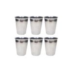 Amazex Store 6 Adet Paslanmaz Çelik Krom Bardak 9 x 7,5 x 5,5cm