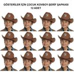 Amazex Store Kovboy Şerif Şapkası Kahve 12 Adet - Kostüm, Parti Ve Gösteri Şapkası