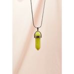 Amazex Store Peridot Doğal Taşı Zincirli El Yapımı Tasarımlı Kolye Uç: 3,5 cm Zincir: 20 cm Kutulu