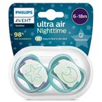 Amazex Store Philips Avent Ultra Air Night Karanlıkta Parlar Gece Emziği 6-18 ay Erkek SCF376/13