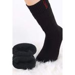 Amazex Store Siyah Termal Kalın Kışlık Havlu Çorap Erkek Kadın Unisex Pamuk
