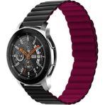 Amazfit Gtr 3 / Gtr 3 Pro Saat Kordonu Mıknatıslı Parçalı Kayış Strap - Siyah - Kırmızı