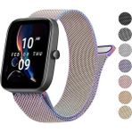Amazfit Gts / Gts 2 / Gts 2 Mini / Gts 2e / Gts 3 / Gts 4 Mini / Gts 4 Milanese Hasır Metal Kordon - Renkli